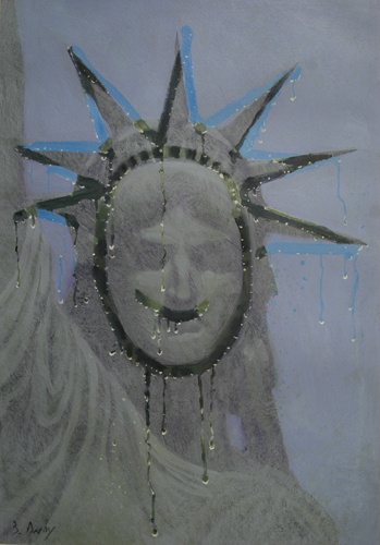 "Liberty Smiling" 46 x 32cm Mixed Media on Paper