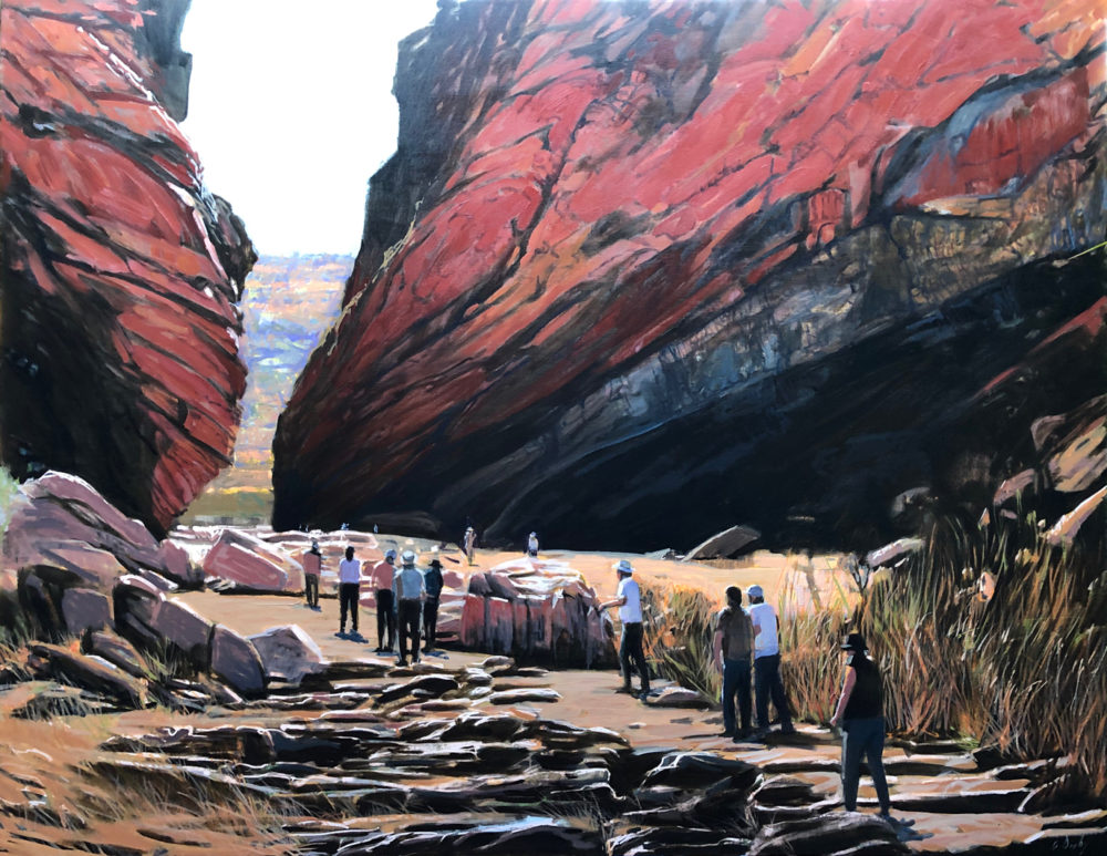 "The Ghan Crew - Simpson's Gap" Digital and Mixed Media on Canvas 99 x 127cm