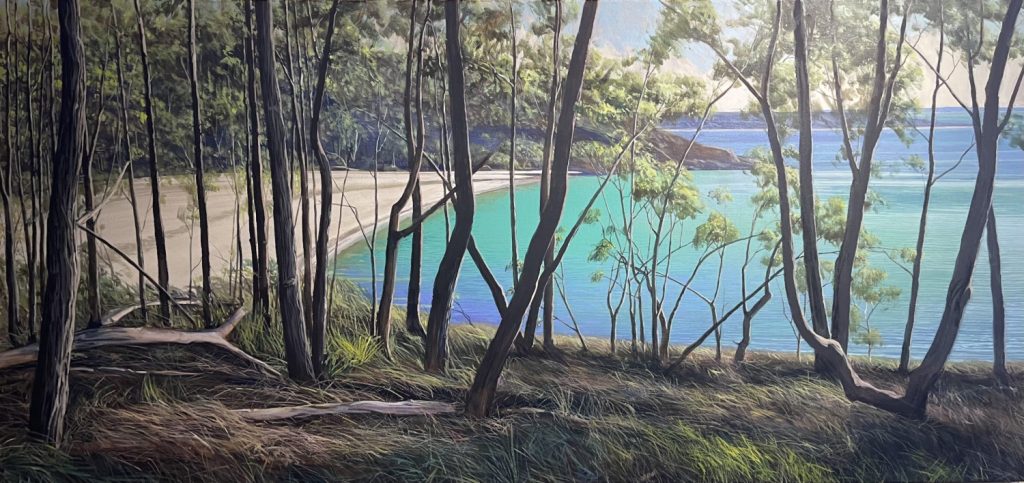 "Greenfield Beach" Oil on Acrylic on Canvas 85 x 180cm