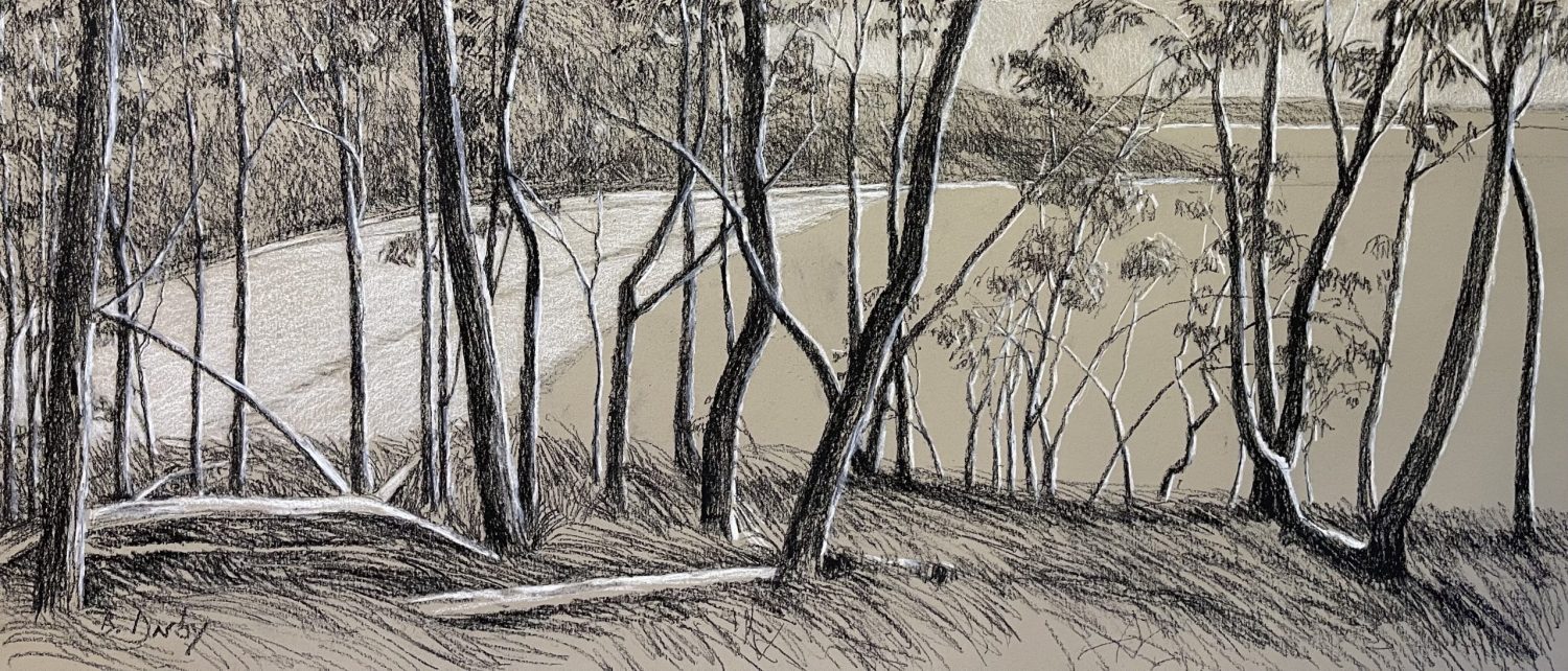 "Greenfield Beach" (Drawing) Pencil on Paper 28 x 67cm