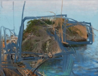 15.05.18 - Taormina coast from wall abstracted